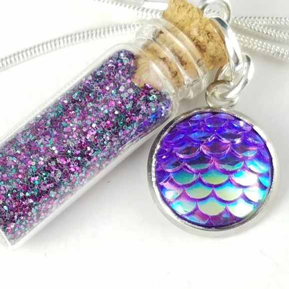 Magen's Fairytale Creations Jewelry - 🖤FINAL PRICE🖤Mermaid Scale Pixie bottle necklace